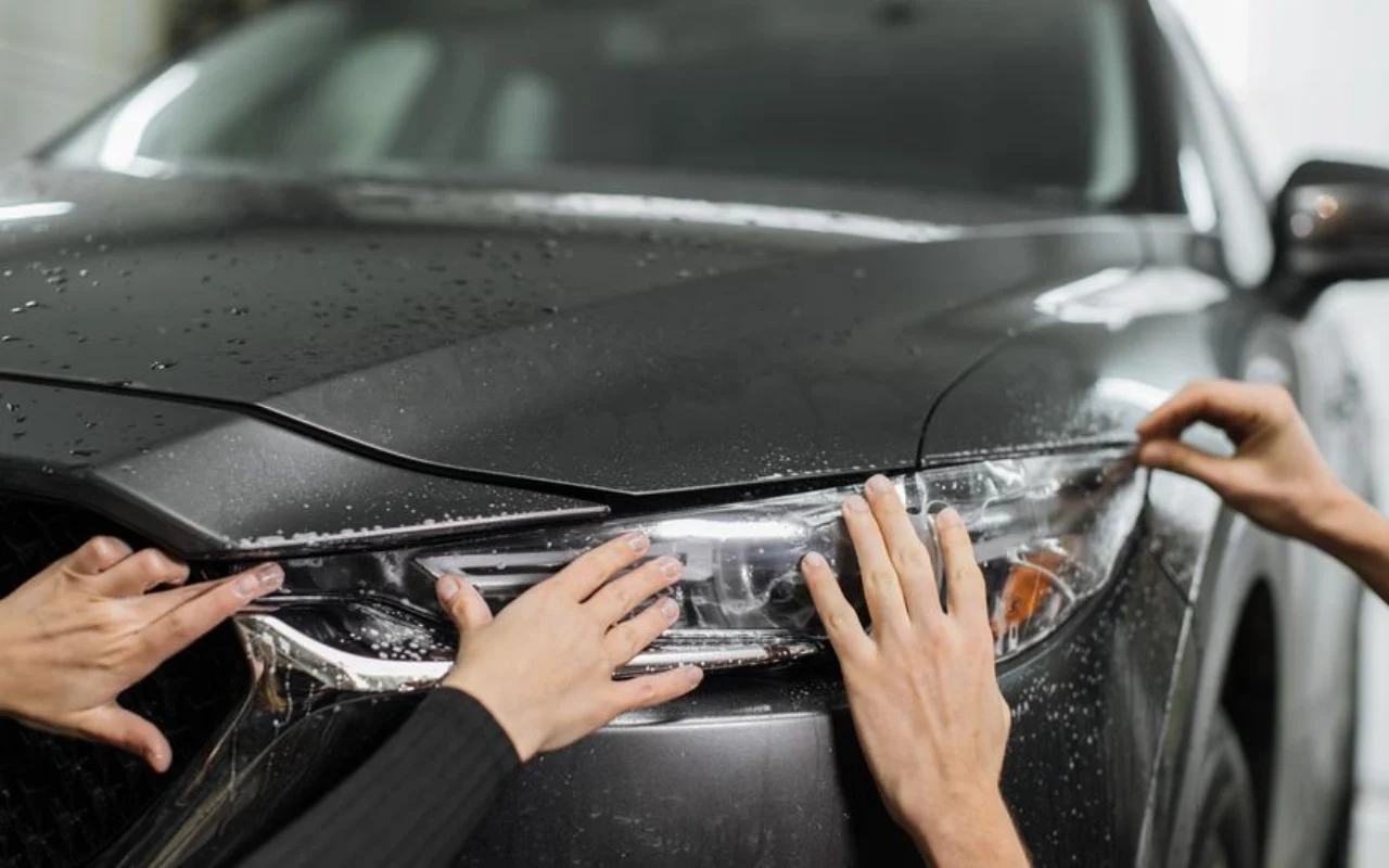 Film Installers Paint Protection Film Headlight Installation